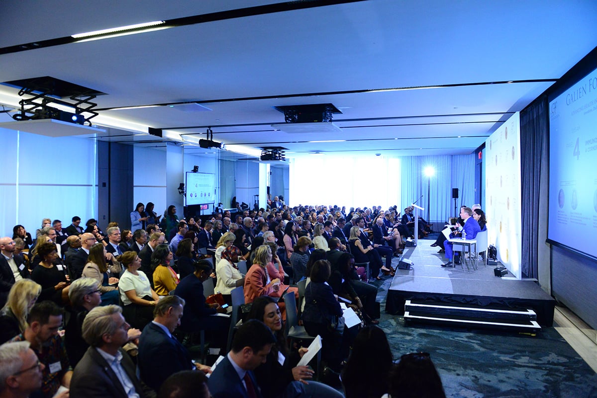 Galien forum press conference hall with peoples